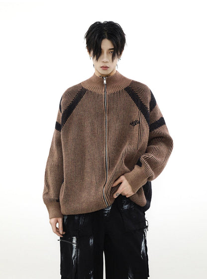 High-neck Oversize Knit Cardigan