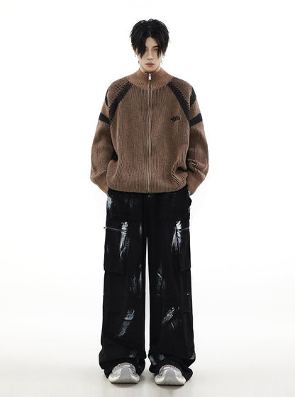 High-neck Oversize Knit Cardigan