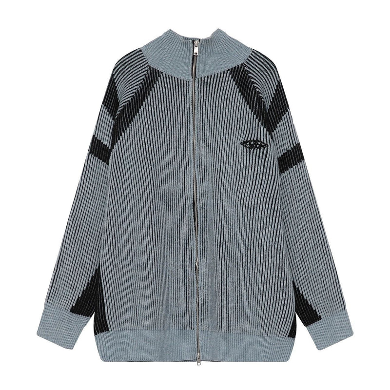 High-neck Oversize Knit Cardigan