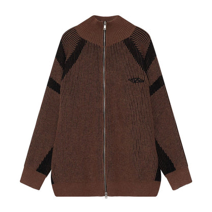 High-neck Oversize Knit Cardigan