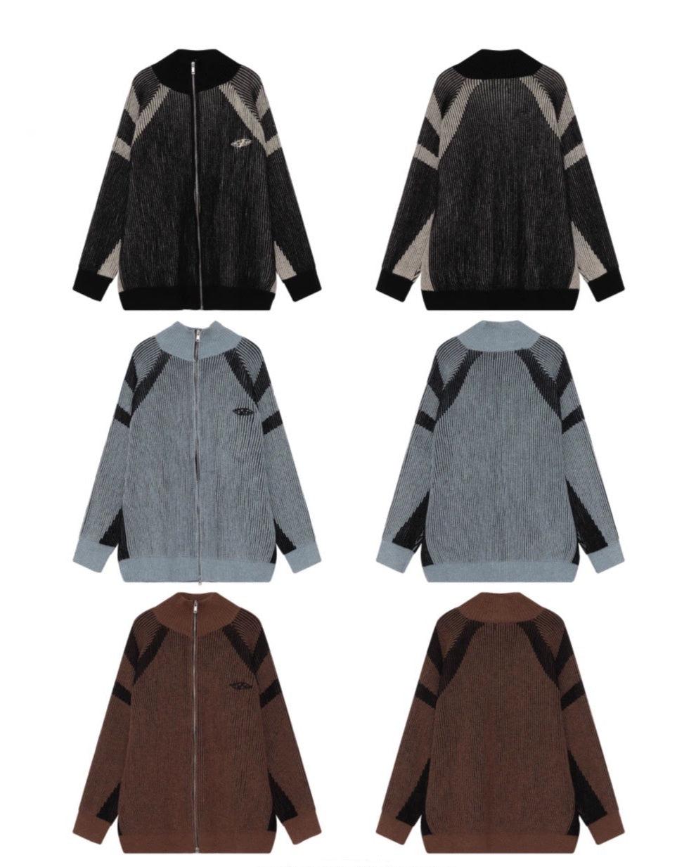 High-neck Oversize Knit Cardigan