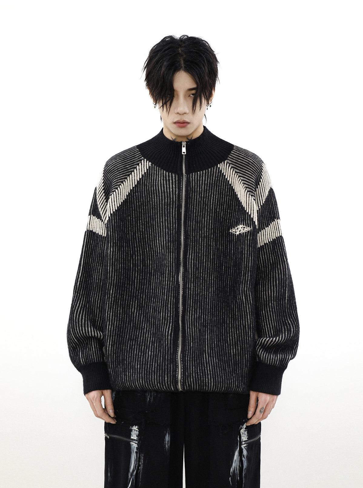 High-neck Oversize Knit Cardigan
