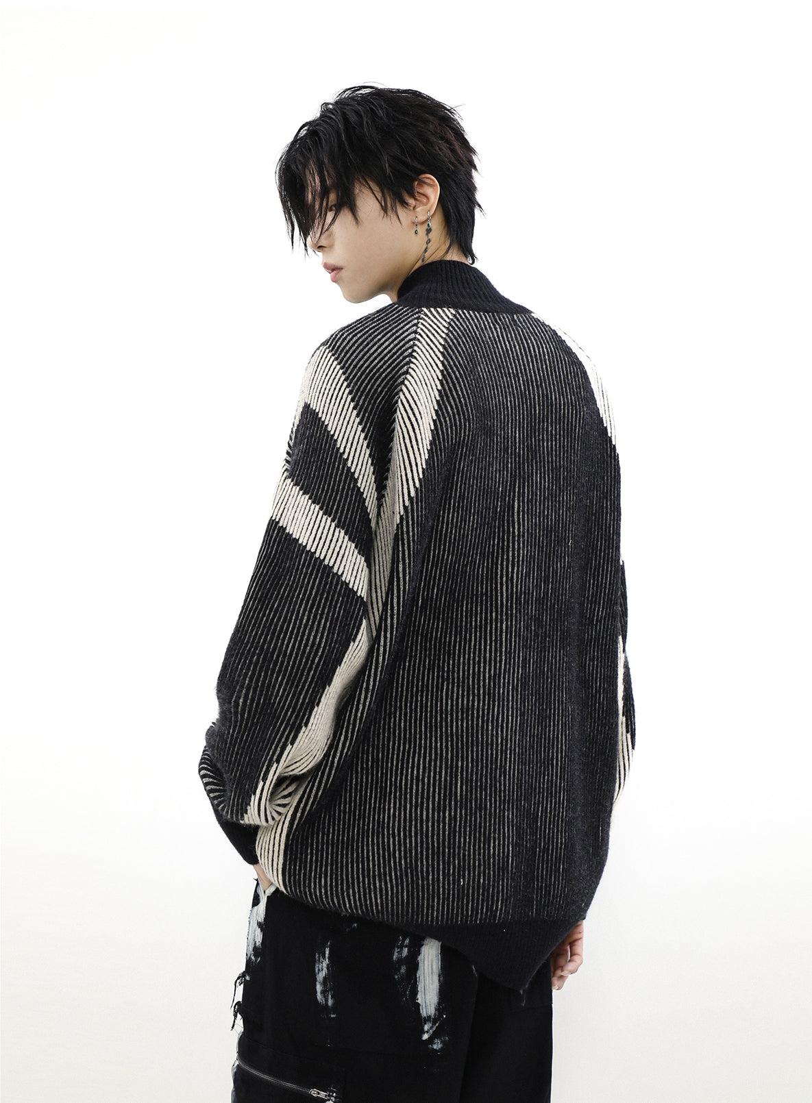 High-neck Oversize Knit Cardigan
