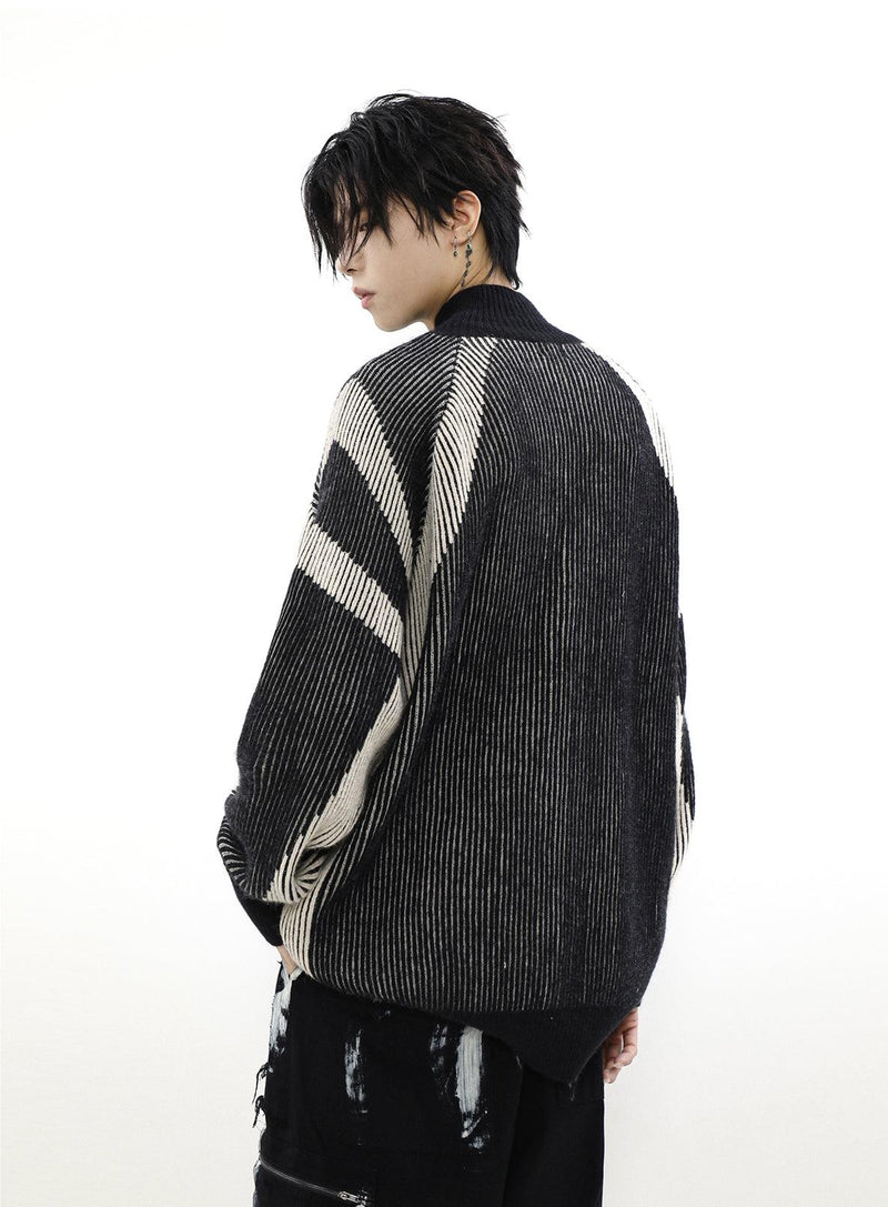 High-neck Oversize Knit Cardigan