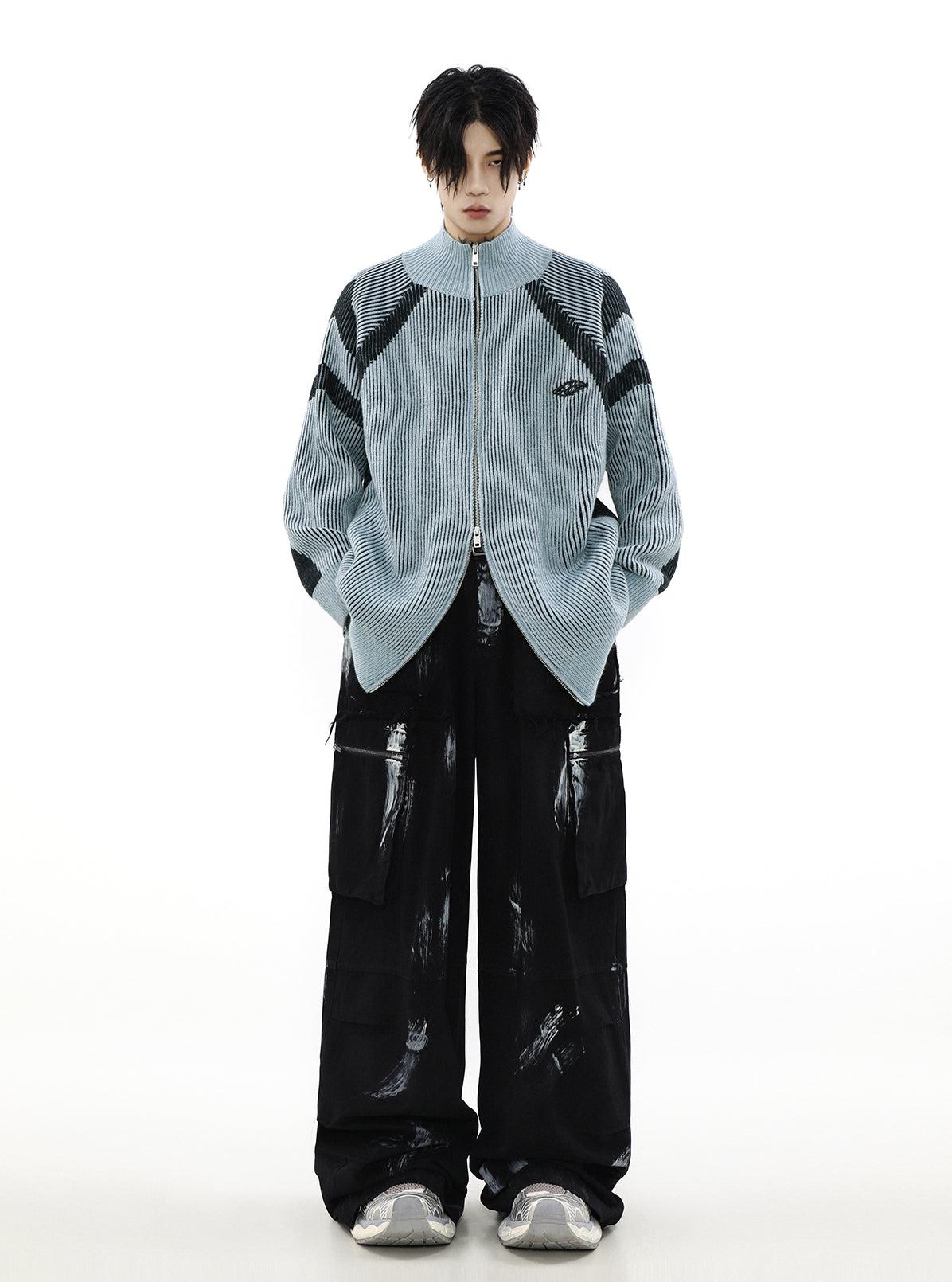 High-neck Oversize Knit Cardigan