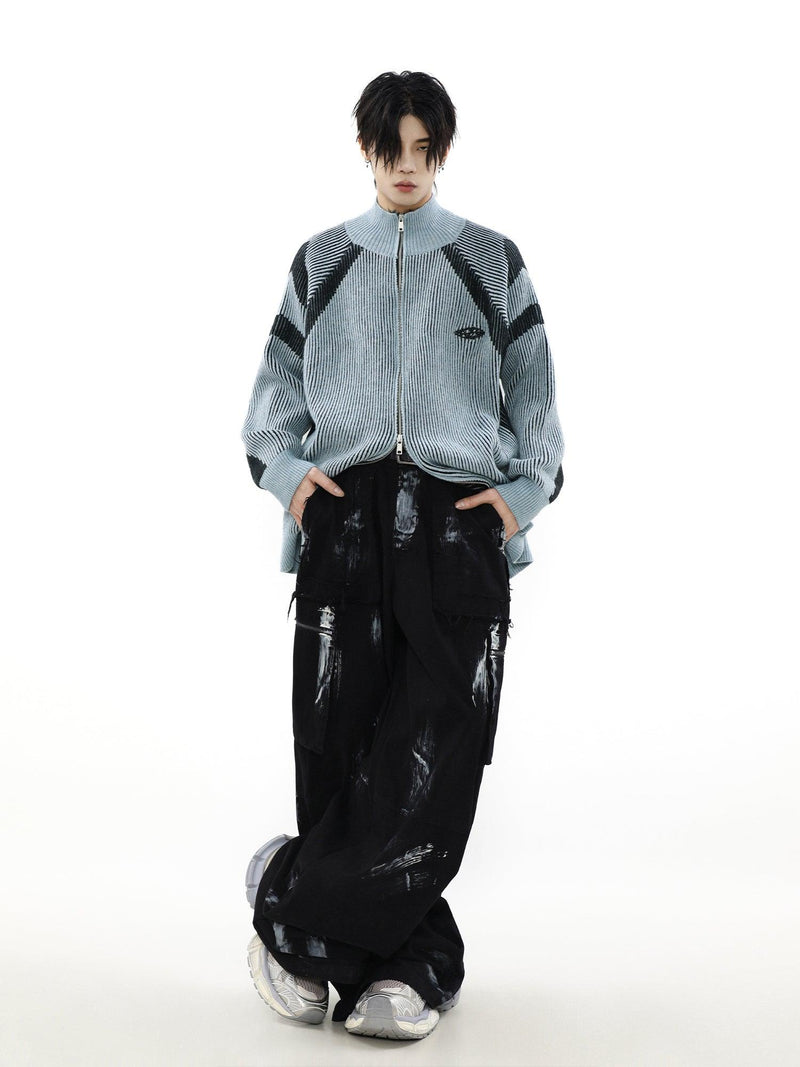 High-neck Oversize Knit Cardigan