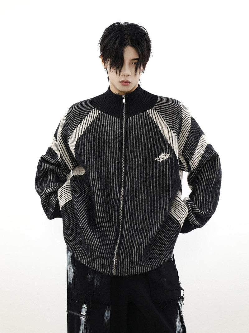 High-neck Oversize Knit Cardigan