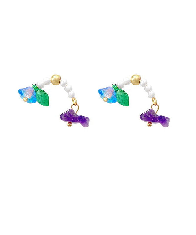Oversize Multicolour Acrylic Alloy Pearl Crystal Stud Earrings