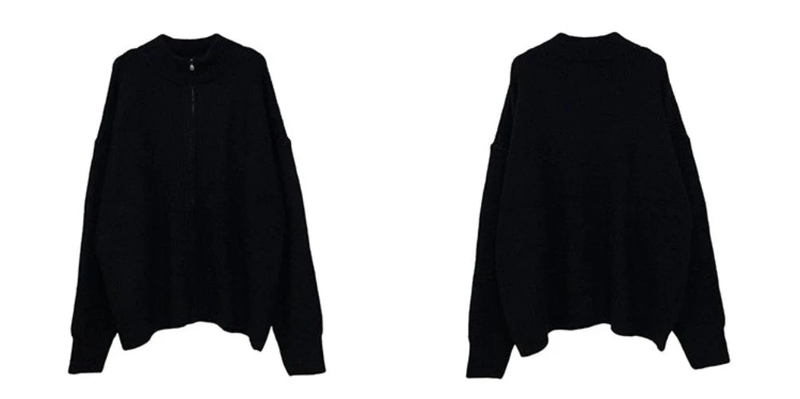 Cozy Oversized Zipper Knit Cardigan