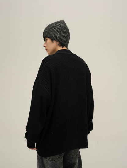 Cozy Oversized Zipper Knit Cardigan