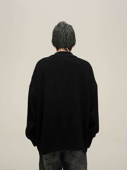 Cozy Oversized Zipper Knit Cardigan