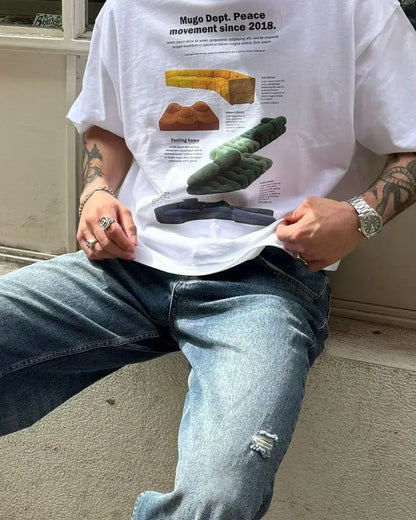 Oversized Y2k Summer Fish Graphic T-shirt