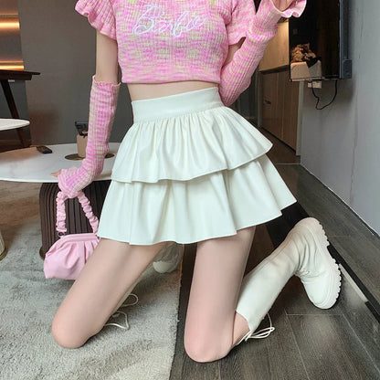 Ruffled Leather Gothic Skirt