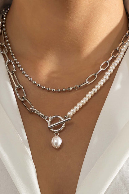 Pearl Chain Stack Necklace