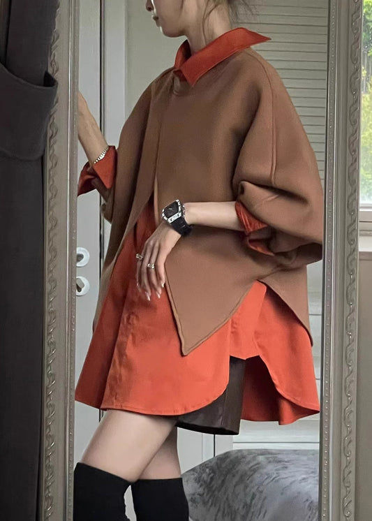 Collar Peter Shirts Size Plus and Piece Sweatshirt Coffee Two Pan
