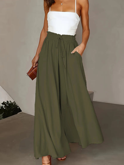 Wide Leg Stretch Elastic Waist Pant