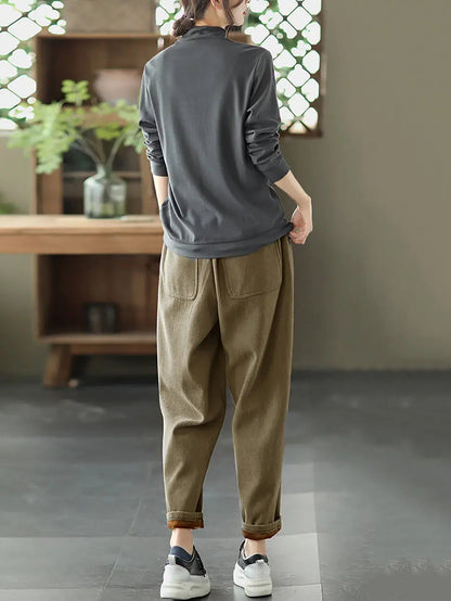 Thicken Pure Color Harem Pants