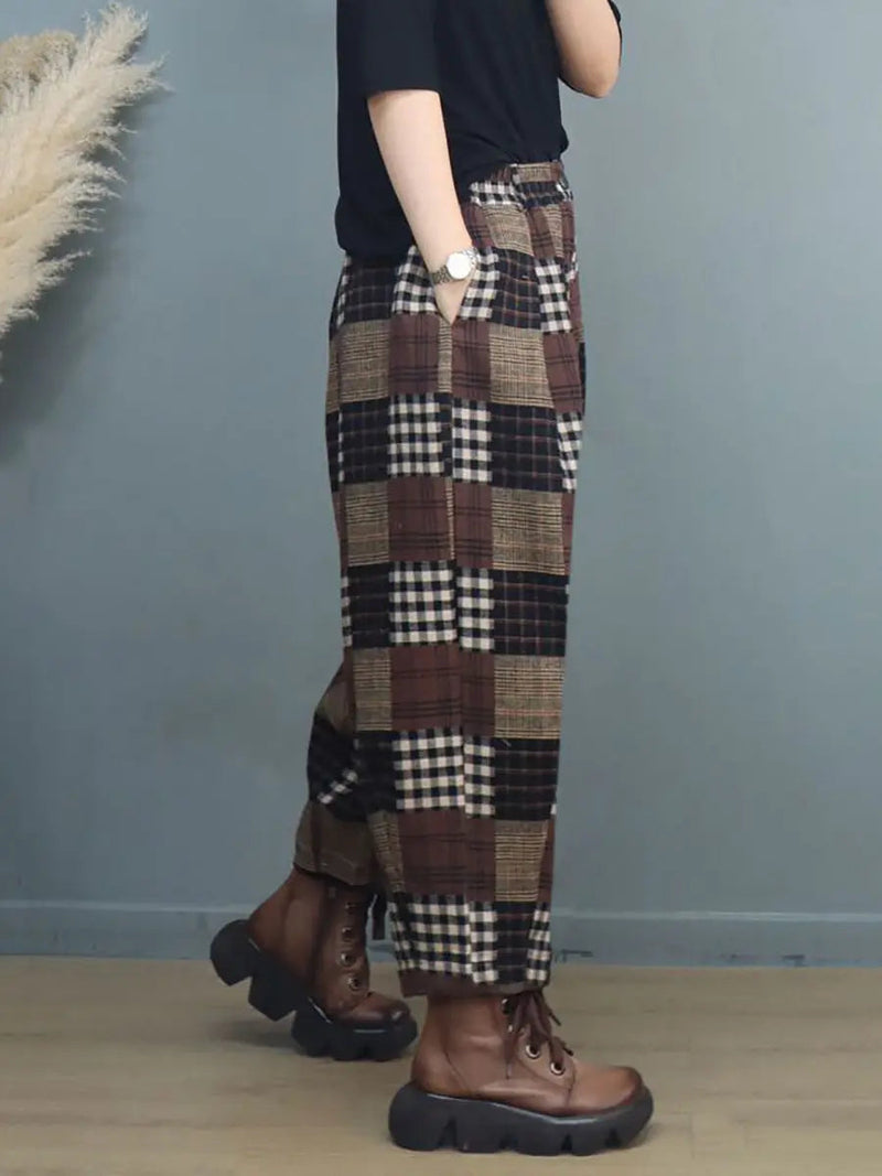 Plaid Harem Pants