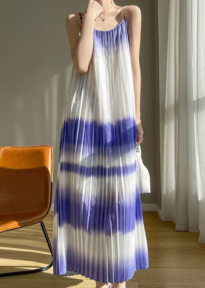 Purple Gradient Color Cotton Maxi Dress Cold Shoulder Summer Ab1015