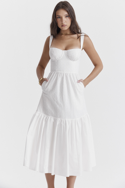 Elia White Broderie Anglaise Midi Dress