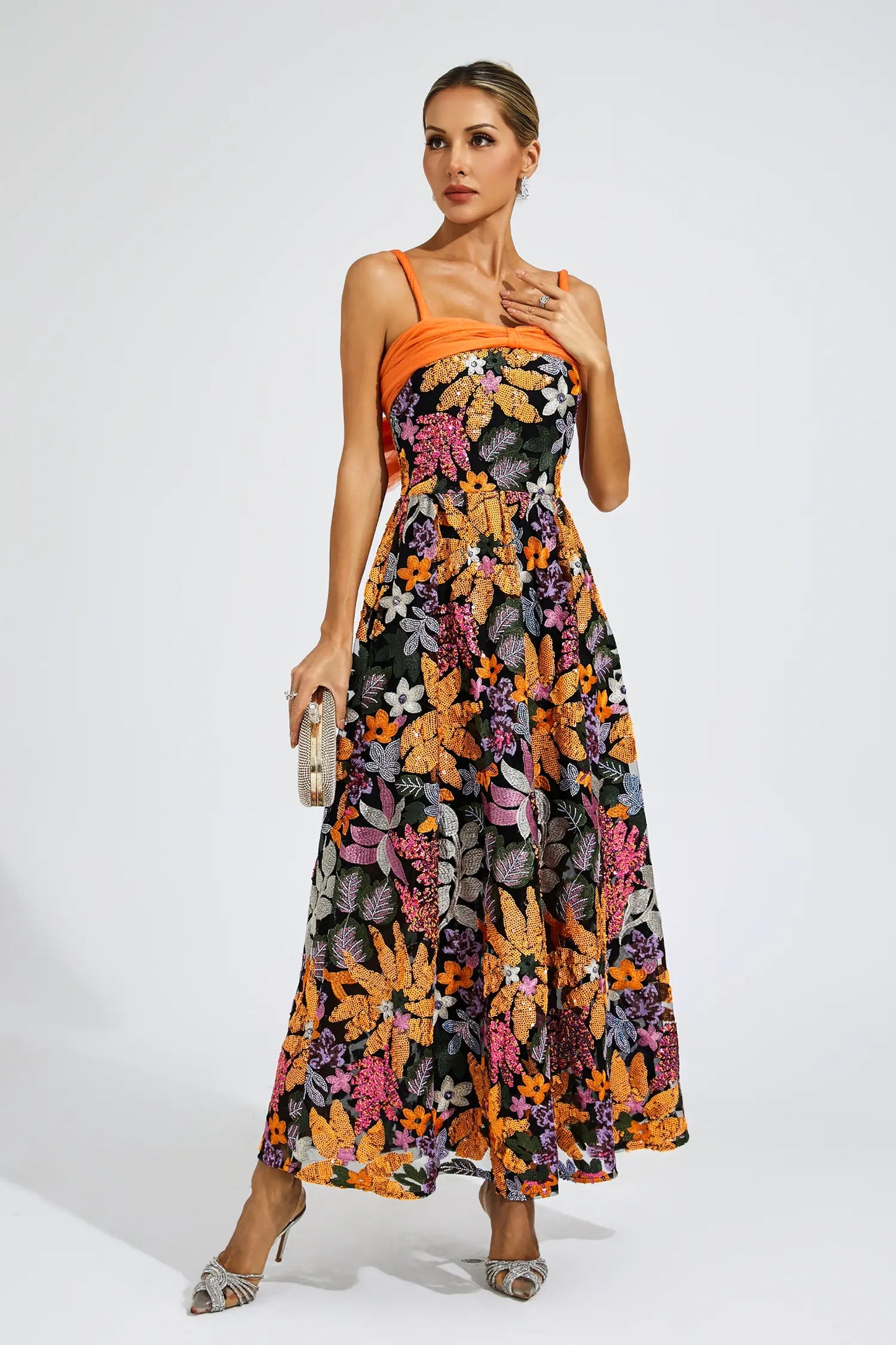 Quentin Sequins Slip Maxi Dress