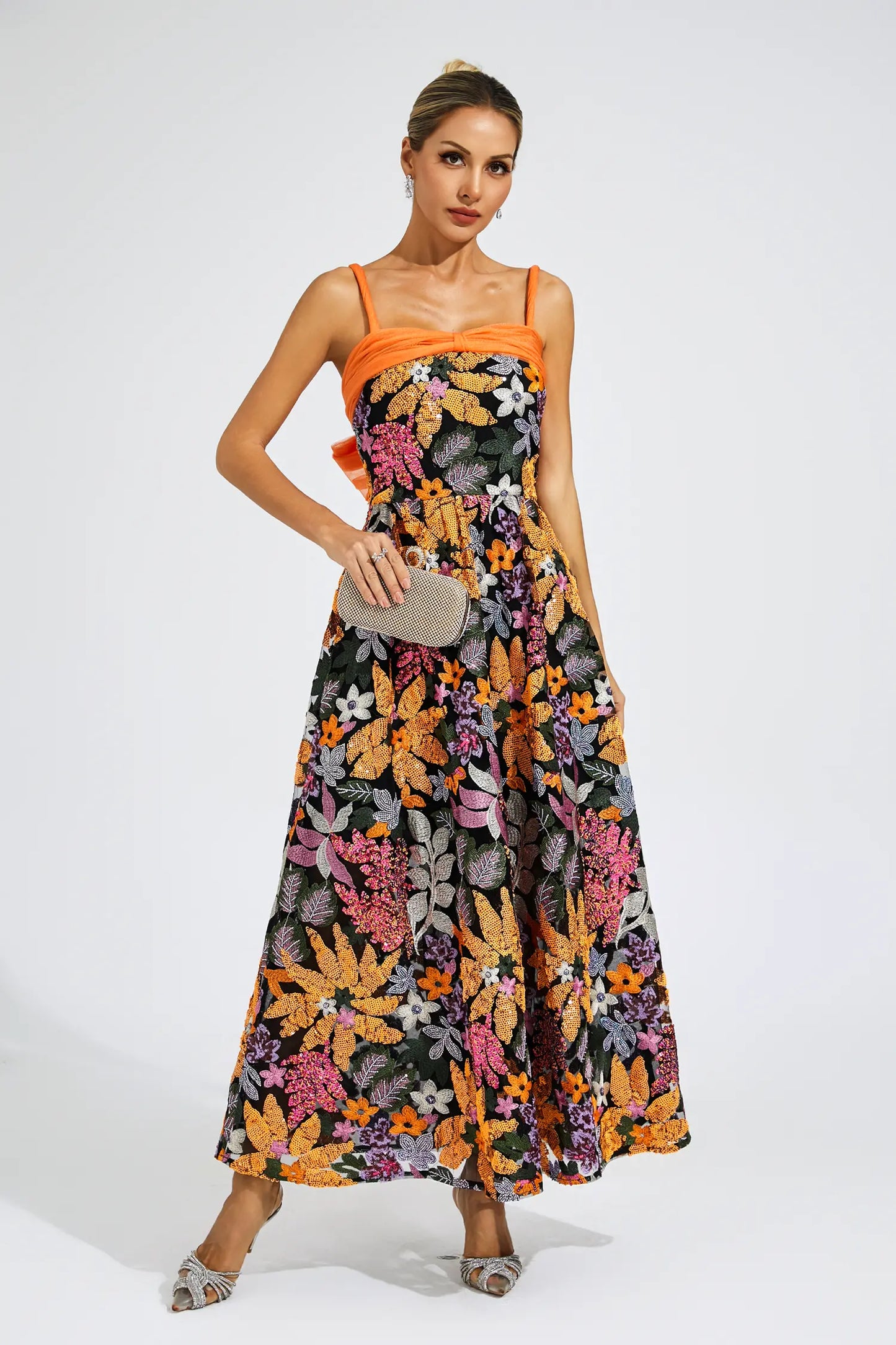 Quentin Sequins Slip Maxi Dress