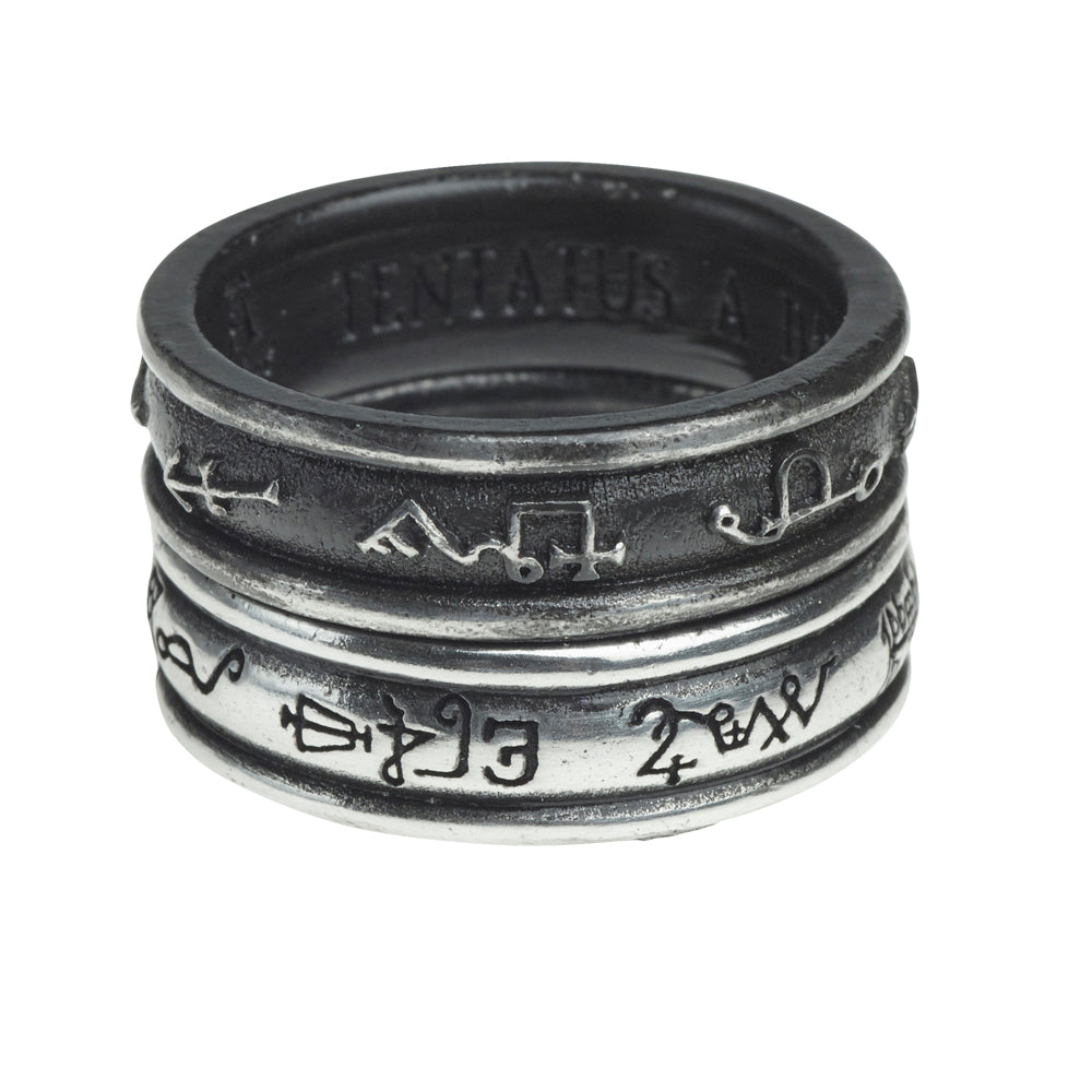 Demon Black & Angel White Ring - Alchemy Gothic Stackable Matching Ringbands
