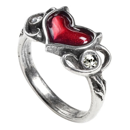 Little Devil Red Heart Ring by Alchemy Gothic