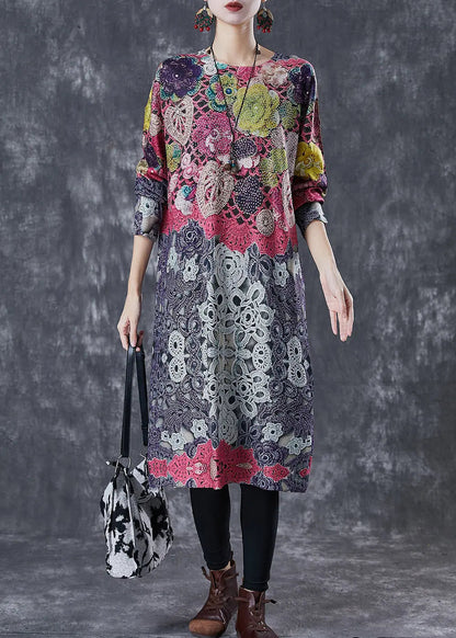 Print Knit Long Dress Spring