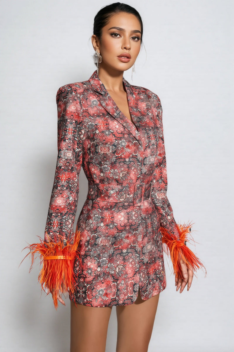 Adalee Feather Mini Dress