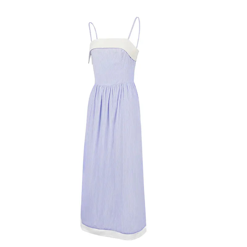 Aline Maxi Dresses Summer New Splicing Slim Dresses Backless Sling Female Dress Clothing