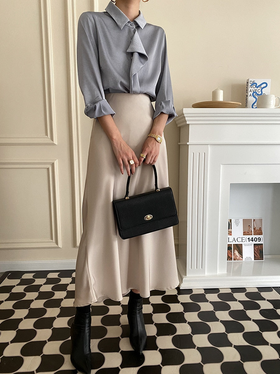 Satin Midi Skirt