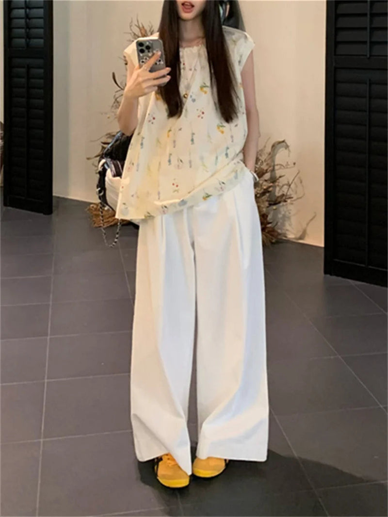 Flowers Sweet Blouses Cotton Printed Vacation Gentle Slim New Office Lady Summer Blusas