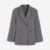 Metal Button Blazer Suit Slim V Neck Long Sleeve Fake Pocket Jacket Autumn Shoulder Pads Office Lady Outwear