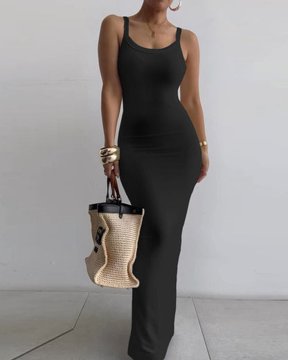 Printed Slim Spaghetti Strap Long Dresses Y2k Sleeveless Skinny Bodycon Maxi Vestidos Summer New
