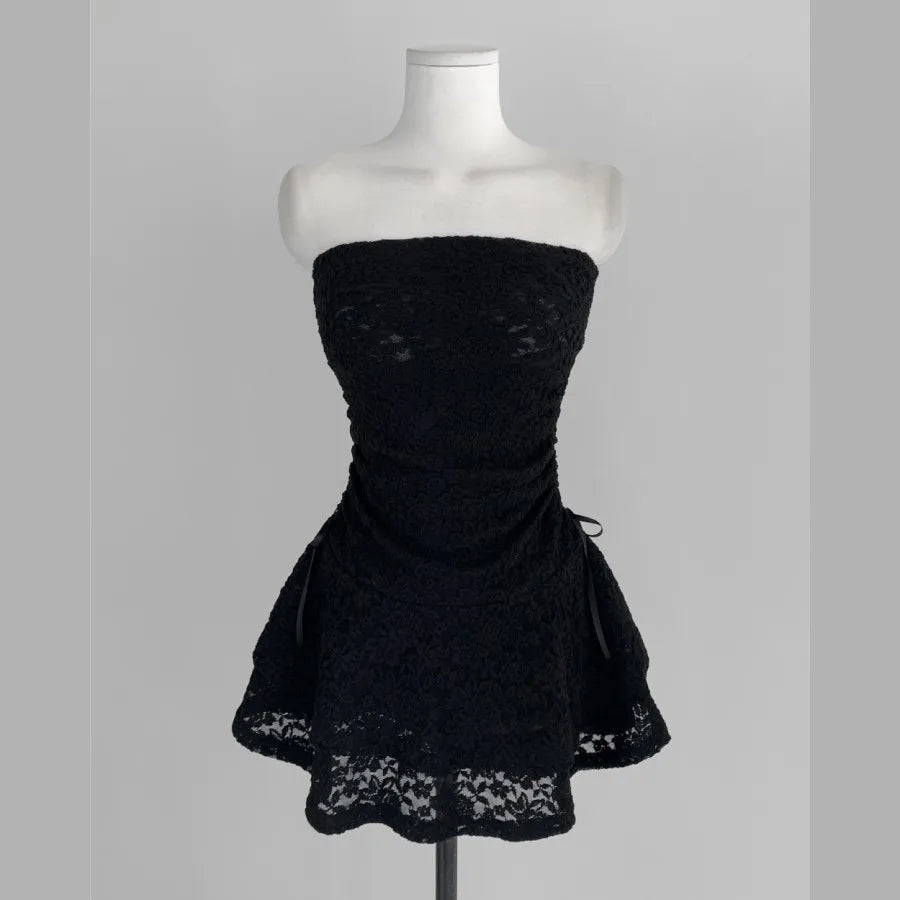 Y2k Clothes Lace Dresses Spring Summer Mini Dress Korean Off Shoulder Vestidos