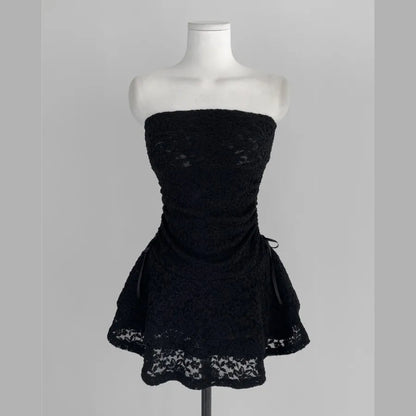 Y2k Clothes Lace Dresses Spring Summer Mini Dress Korean Off Shoulder Vestidos