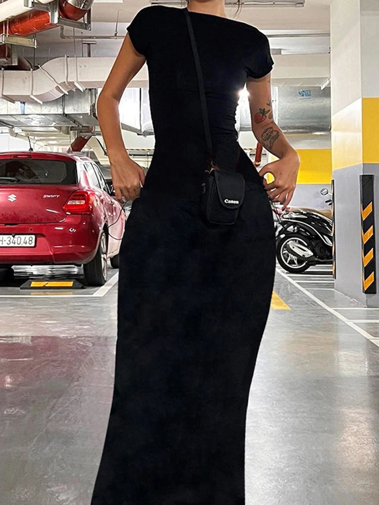 Backless Straight Midi Dress