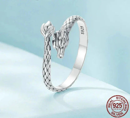 Sterling Silver Dragon Open Ring
