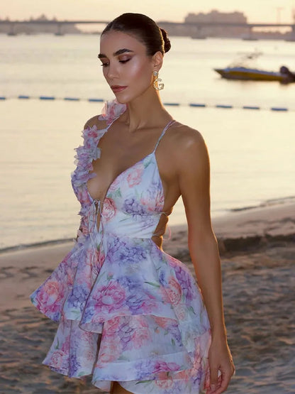 Chiffon Ruffle Bodycon Mini Dress