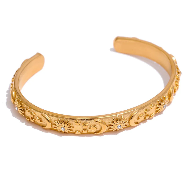 Gold Celestial Cuff Bracelet