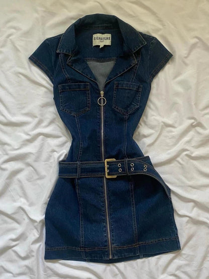 Y2k Denim Dresses Spring Summer American Retro Mini Dress Vestidos Mujer