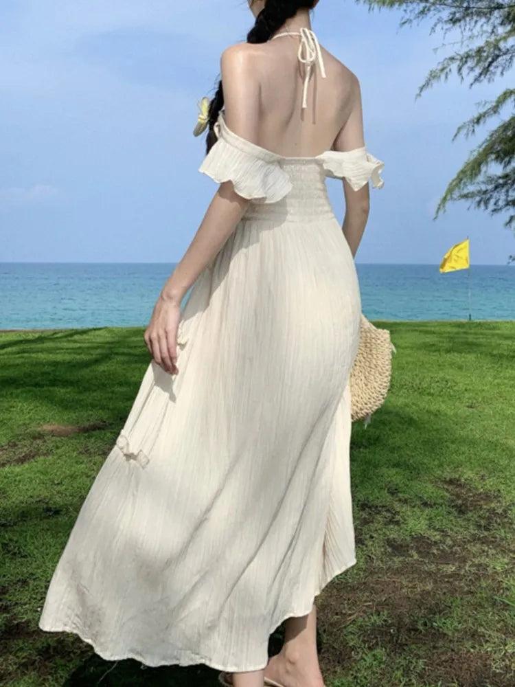 Summer Midi Dress Aline Beach Holiday Party Clothes Female Long Robe Vestidos Clothes New