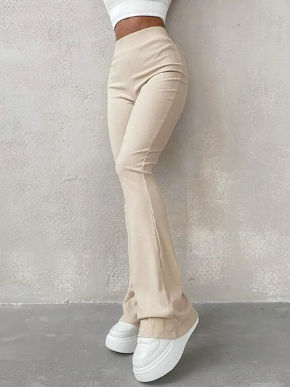 High-waisted Long Micro Flare Y2k Pants Trousers Color High Waist Slim Clothes Sweatpants
