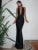 Halter Deep V Neck Backless Maxi Dress for Sleeveless Bodycon Club Party Evening Long Dress