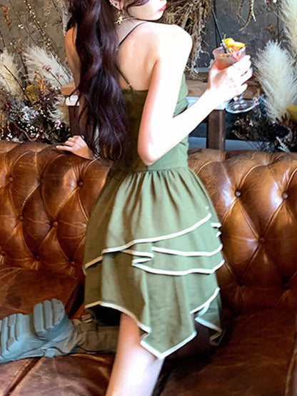 Korean Style Sweet for Dress New Spring Summer Temperament Dress Kawaii Princess Mini Dress