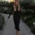 Slim Long Dress for Ruffled Splice Dress Backless Long Sleeve Contrast Color Autumn Gown Dresses Lady