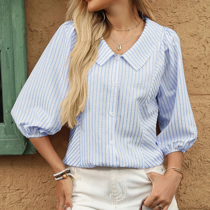 Loose Striped Oversized Blouse