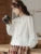 School Puff Long Sleeve Shirt Cotton Youthful Basic Blouses Female Top Lady White Oversized