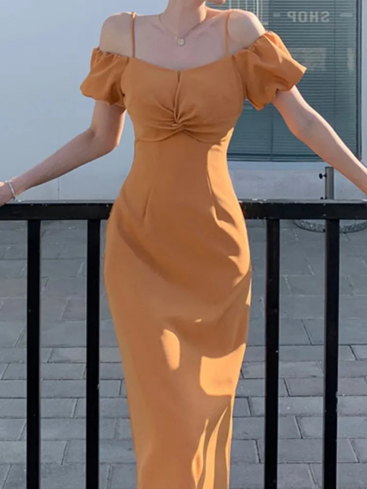 Sleeveless Summer Midi Dress Slim Bodycon Party Prom Vestidos Femme Wedding Clothes Robe